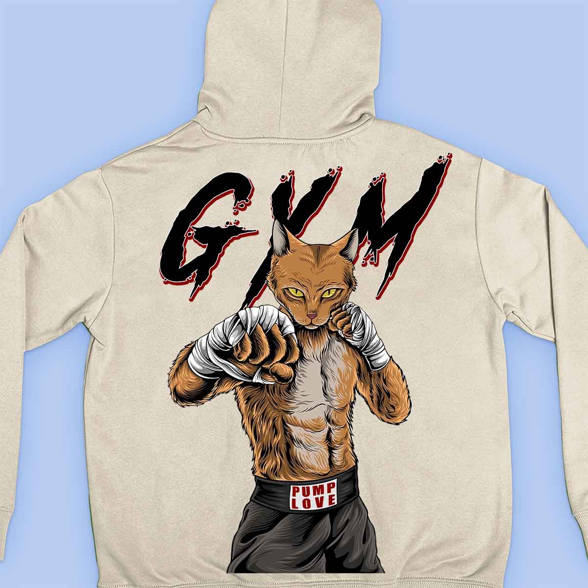 Gym Cat - Premium mikina Unisex Backprint