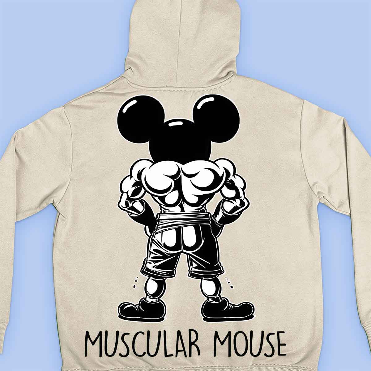 Muscular Mouse - Premium Unisex Backprint s kapucí