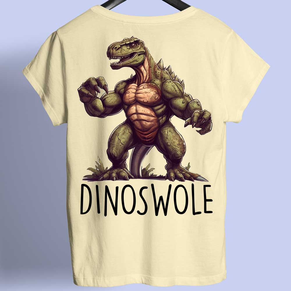 Dinoswole - potisk na zadní straně trička