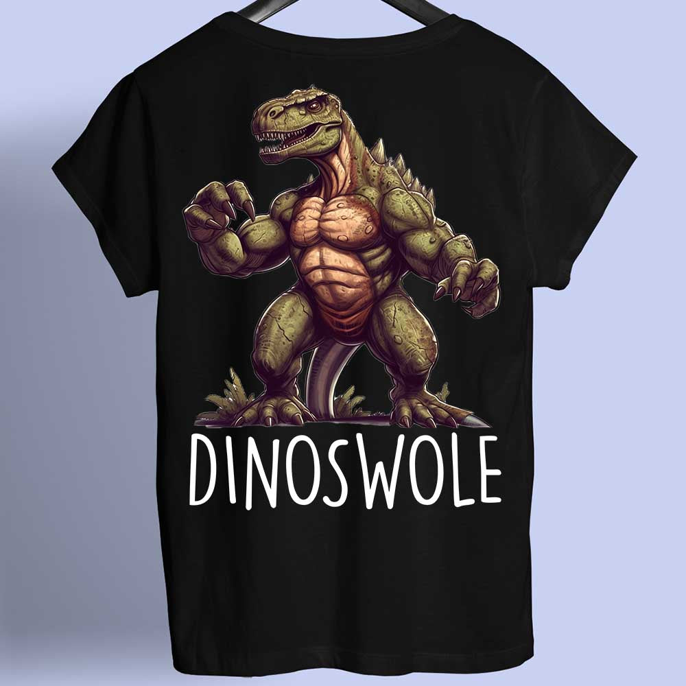 Dinoswole - potisk na zadní straně trička