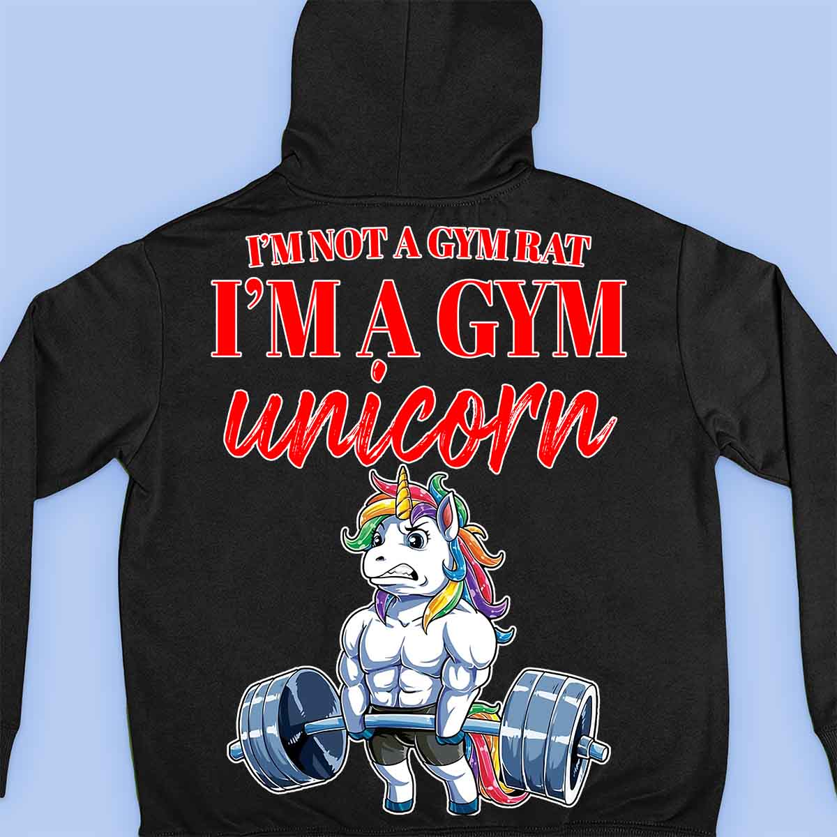 Gym Unicorn - Prémiová mikina Unisex Backprint