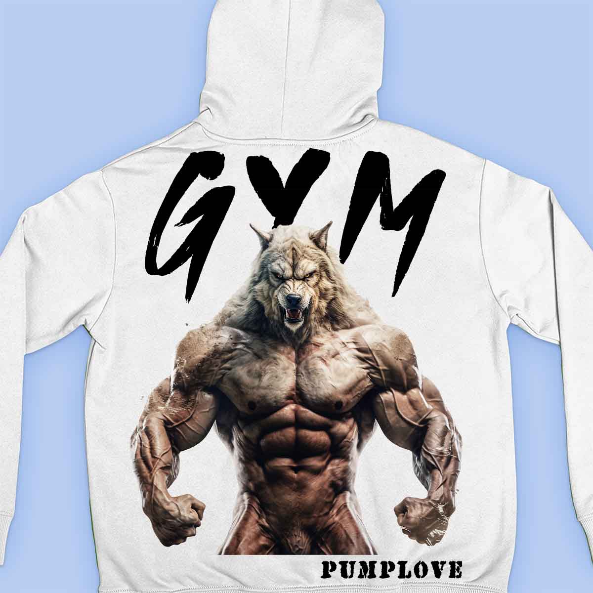 Gym Wolf - Prémiová mikina Unisex Backprint