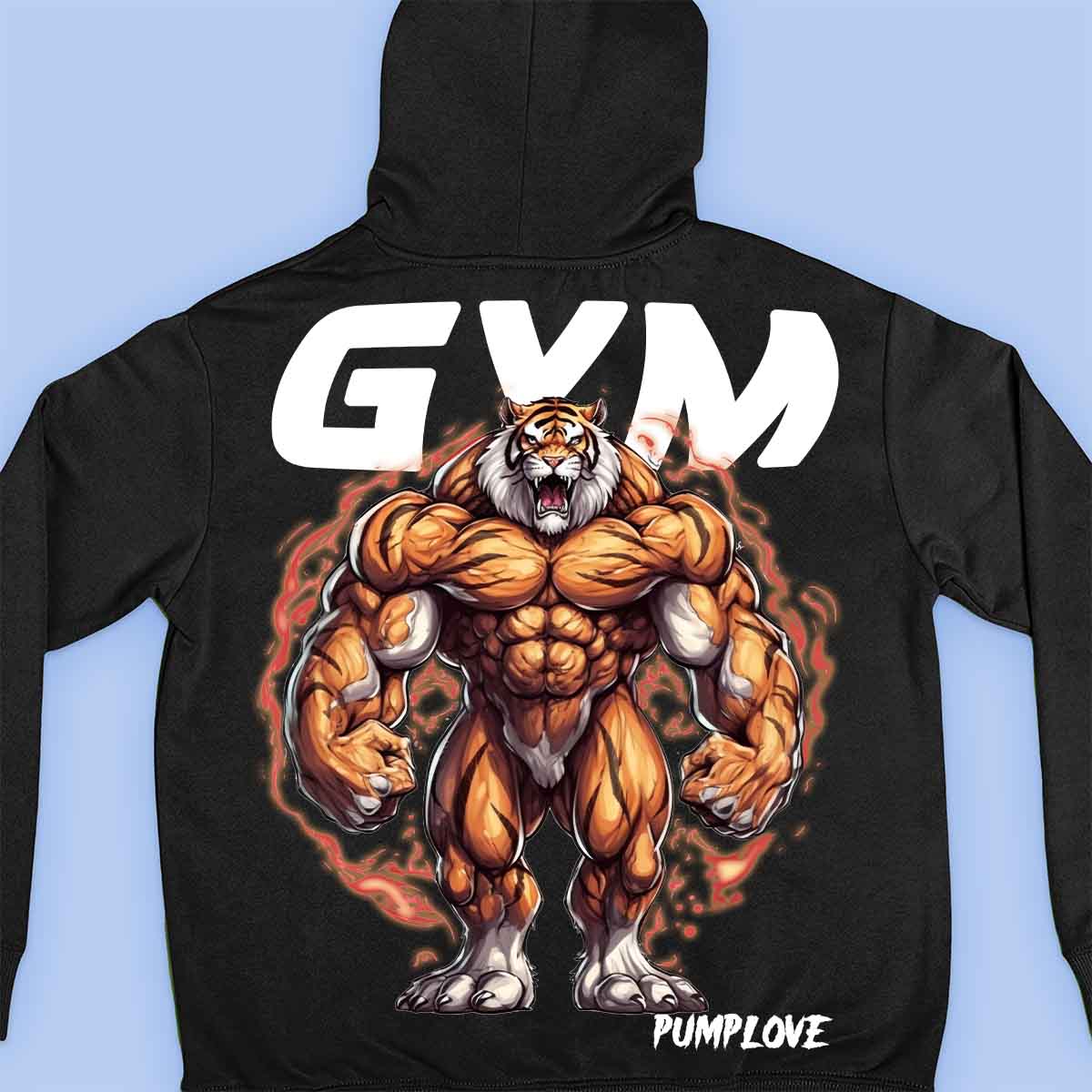 Gym Tiger - Prémiová mikina Unisex Backprint