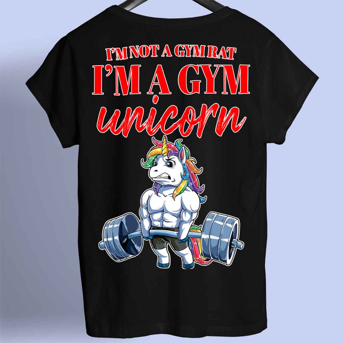 Gym Unicorn - prémiová košile Unisex Backprint