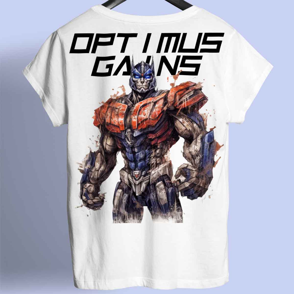 Optimus Gains – prémiové tričko Unisex Backprint