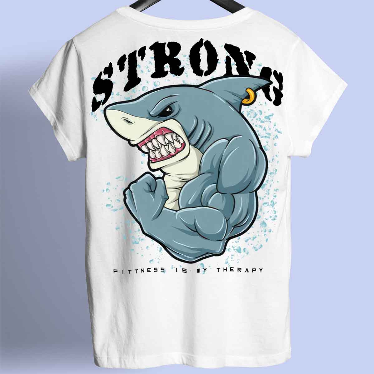 Strong Shark - prémiové tričko Unisex Backprint