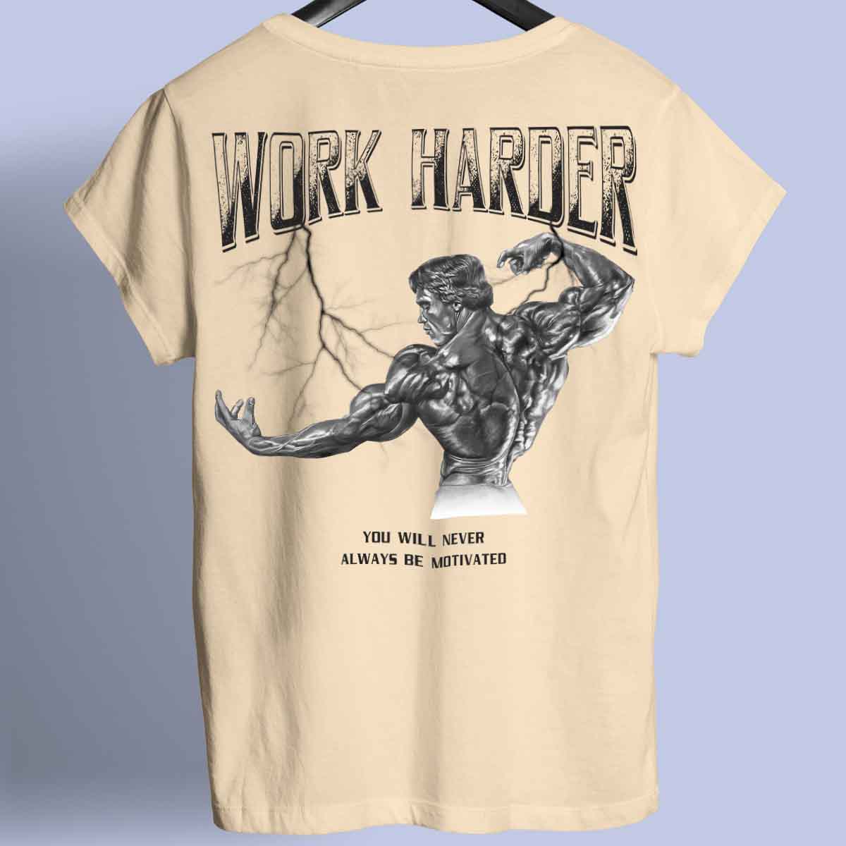 Work Harder – prémiová košile Unisex Backprint